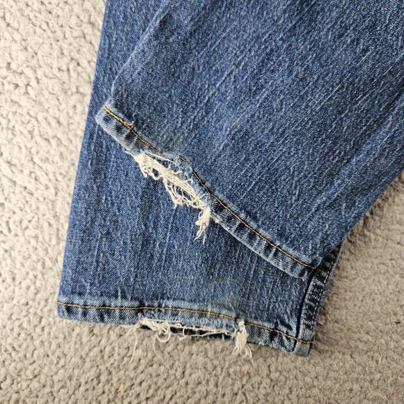 Levis Jeans Mens 36x30 505 Blue Straight Leg Zip Fly - Picture 16 of 16